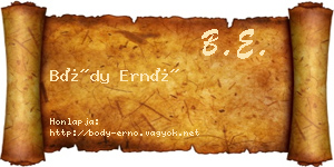 Bódy Ernő névjegykártya