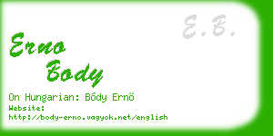 erno body business card