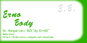 erno body business card